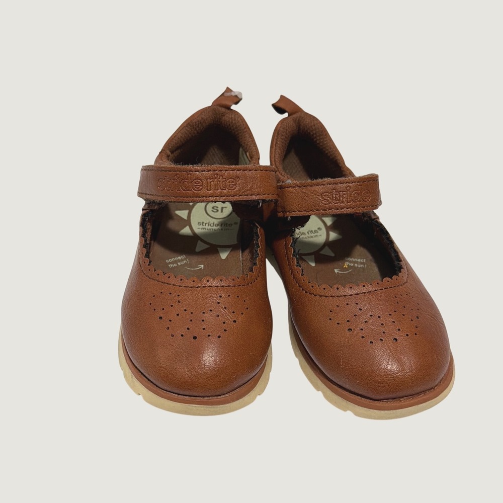 Stride Rite Munchkin Sophia Brown Mary Jane Shoes Kids Size 8M MK008420H